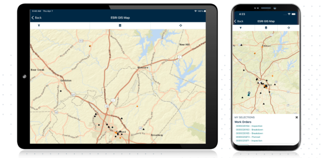 Screenshot of Asset Essentials GIS Maping on Tablet and Mobile