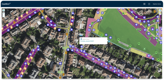 Screenshot of Confirm's native GIS capabilities