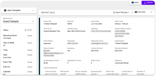 Screenshot of Event Manager Easy Invoice Management