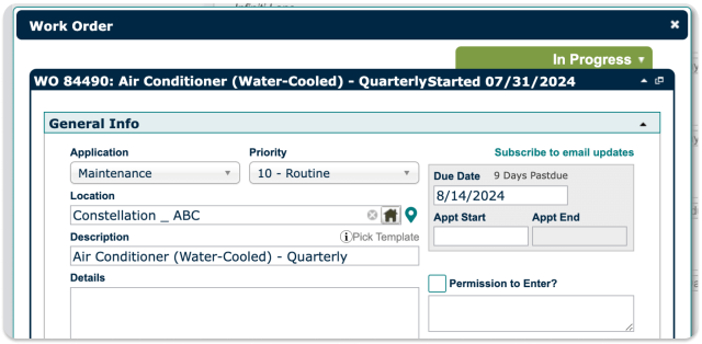 Screenshot of how TheWorxHub can you input common area and personal room requests, as well as check on repair status