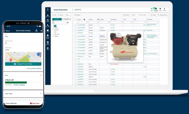 Reduce maintenance costs on assets and increase productivty using Asset Essentials on desktop and mobile