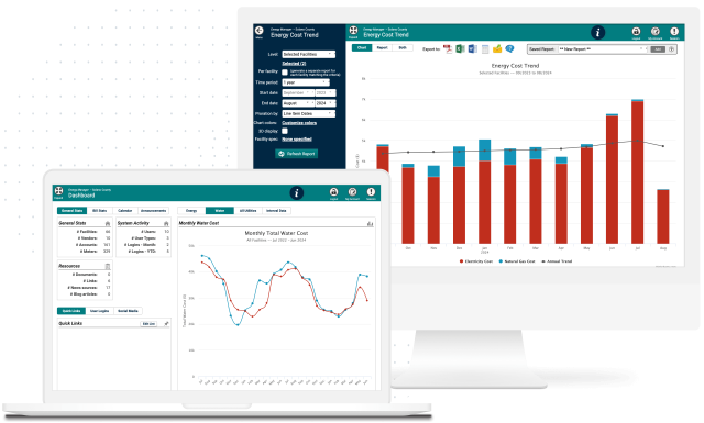 Screenshot of how Energy Manager can empower facility and energy managers alike to identify utility waste, better prioritize action and make smarter operational decisions with centralized management of utilities.